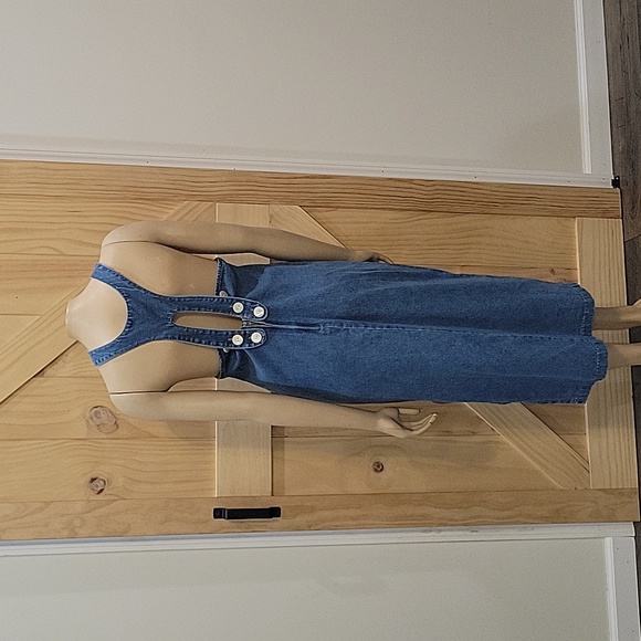 Vintage | Mirage Artwear Denim Dress Pearl & Silver Details | Medium - Picture 5 of 9